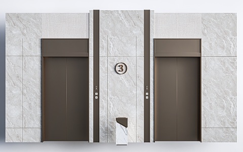 Elevator Door Elevator Hall Elevator Room 3d model