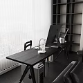 Modern Living Dining Room Interior With Dark Paneled Walls Sofa Coffee Table And Abstract Art