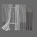 Layered White And Gray Curtains With Sheer And Thick Fabric Design For Window Interior