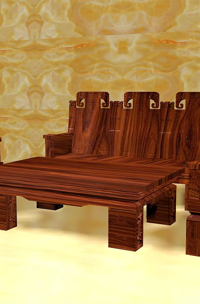 New Chinese Sofa Coffee Table Combination Redwood Furniture 3d model