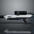 Futuristic Weapon Design by BRING Technologies Featuring White Body and Black Grip 3d model