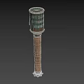 Vintage Green Grenade Weapon Featuring Wooden Handle Marked Text And Metal Base