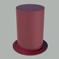Red Cylindrical Decorative Object With Circular Base And Smooth Surface 3d model