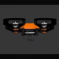 Orange Quadcopter Drone With Black Frame Propeller Guards And Modern Design 3d model