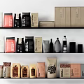 Colorful Decorative Ornament Set With Various Packaging On Multiple Shelves For Home