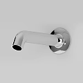 Sleek Modern Wall Mounted Stainless Steel Faucet With Long Spout And Single Handle Design