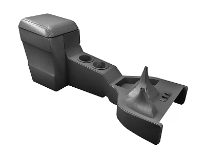 Car Interior Black Center Console With Cup Holders And Gear Shift Base 3d model