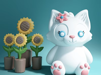 Modern Cartoon Doll Ornaments Hand 3d model