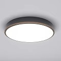 Modern Round Flush Mount Ceiling Light With Black Frame And White Panel 3d model