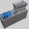 Industrial Shredder with Blue Motor Stainless Steel Feeding Hopper and Heavy Duty Cabinet