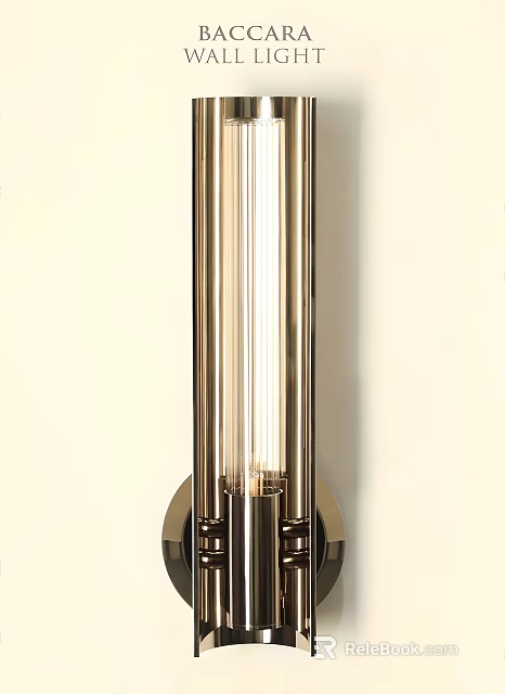 Stylish Modern Wall Lamp Fixture With Sleek Metal Body And Transparent Glass Shade 3d model 