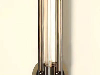 Stylish Modern Wall Lamp Fixture With Sleek Metal Body And Transparent Glass Shade 3d model