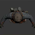 Detailed 3D Model Military Soldier Wearing Uniform Helmet Belt And Backpack