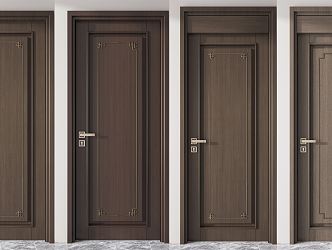 New Chinese Style Flat Door Single Door 3d model