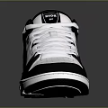 High Top Black And White Sneakers With White Laces And DGK Logo Design
