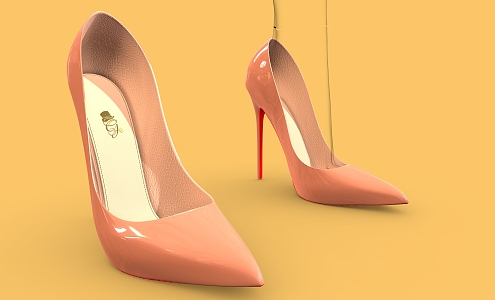 High Heels 888 Shoes Women's Shoes Stiletto Heels Red Sole Shoes Leather Shoes 3d model