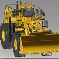 Yellow Heavy Duty Construction Utility Vehicle With Large Bucket And Big Tires
