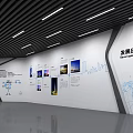 Modern Exhibition Wall For Development History With Visual And Text Content 3d model