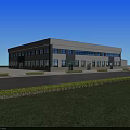 Modern Industrial Factory Building With Steel Structure And Large Windows