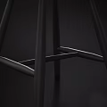 Modern Black Wooden Stool With Curved Seat And Four Legs Structure