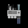 Wall Mounted Bathroom Storage Rack With Transparent Compartment Toothbrushes Cups Skincare Products And Comb