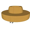 Modern shaped sofa combination 3d model