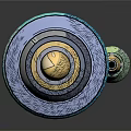 Decorative Blue And Gold Weapon With Intricate Design And Detachable Part
