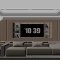 Modern Dining Living Room Interior With Round Table Chairs Large Screen And Green Plant
