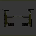 Car Suspension System Components Featuring Green Metal Structure And Round Tops