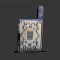 Traditional Decorative Bench With Blue And White Painted Landscape And Floral Patterns