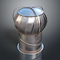Metal Air Conditioner Vent Featuring Cylindrical Shape Ribbed Surface And Industrial Style Design