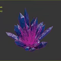 Vibrant Blue Crystal Cluster Display With Colorful Iridescent Glow Dark Background And Reflection