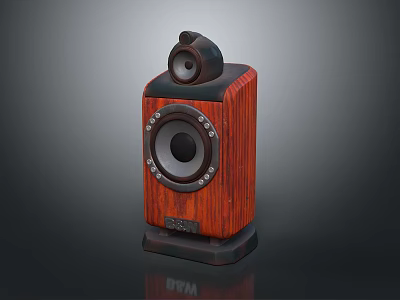 Wooden Home Speaker With Modern Design And Top Small Speaker Unit 3d model