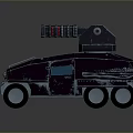 Futuristic Armored Vehicle With Top Mounted Weapon And Dark Exterior Design