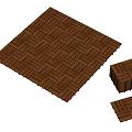 Interlocking Wooden Floor Tiles With Woven Pattern Design And Stackable Components