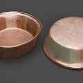 Two Copper Wash Basins Featuring One Open and One with Lid