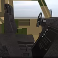 Military Style Utility Vehicle With Camouflage Paint Roof Mounted Machine Gun And Off Road Capabilities