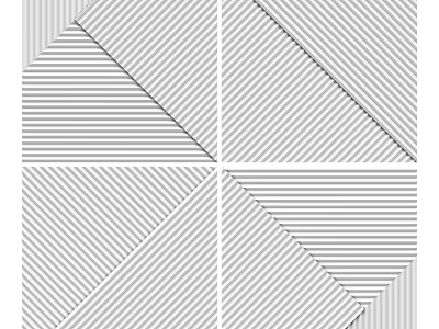 Black and White Striped Wall with Geometric Panel Design and Modern Decor 3d model