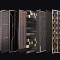 Stylish Modern Room Partitions With Diverse Decorative Patterns For Interior Design 3d model