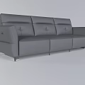 Modern Gray Leather Multi Seat Sofa For Comfortable Living Room 3d model