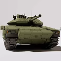 Military Weapon Main Battle Tank With Green Armor Turret And Cannon Tracks