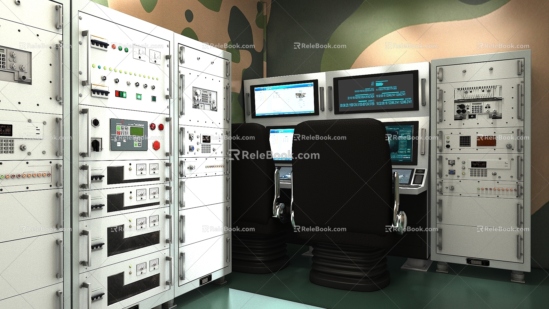 Military command vehicle command vehicle mobile command vehicle interior 3d model