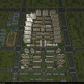 Aerial View Planning of Modern Residential Complex With Orderly Layout Green Spaces and Night Lighting