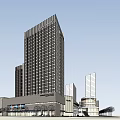 Modern Office Building Complex With Multiple Towers And Commercial Plaza Space