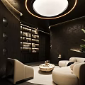 modern reception room dark furniture reception area dark furniture reception area 3d model