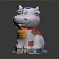 Colorful Cow Shaped Toy Car With Red Collar And Cookie Badge
