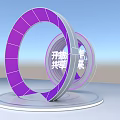 Purple Circular Ring Installation With Modern Design And Open Sharing Concept 3d model
