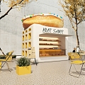 Dessert Bakery Outdoor Sweet Station Milk Tea Shop Cake Shop Coffee Shop 3d model