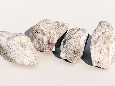 Natural Stones and Wood Decor Elements for Rustic Home Interior Design 3d model