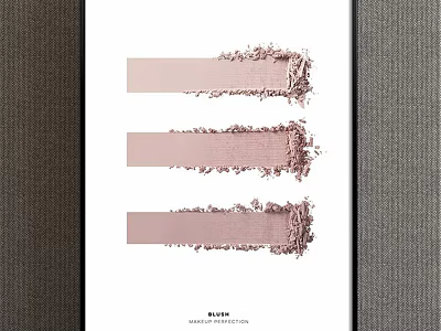 Mary Kay Cosmetics Blush Swatches In Different Pink Tones On White Background 3d model